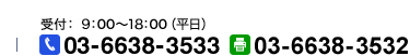 受付：9:00-18:00（平日）tel 06-6638-3533 fax 03-6638-3532